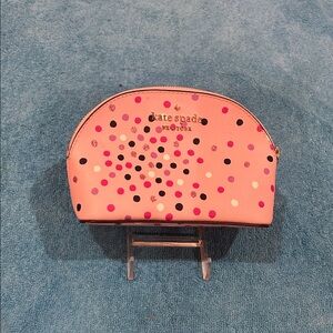 Kate Spade Pink and Black Dotted Pouch (NWOT))